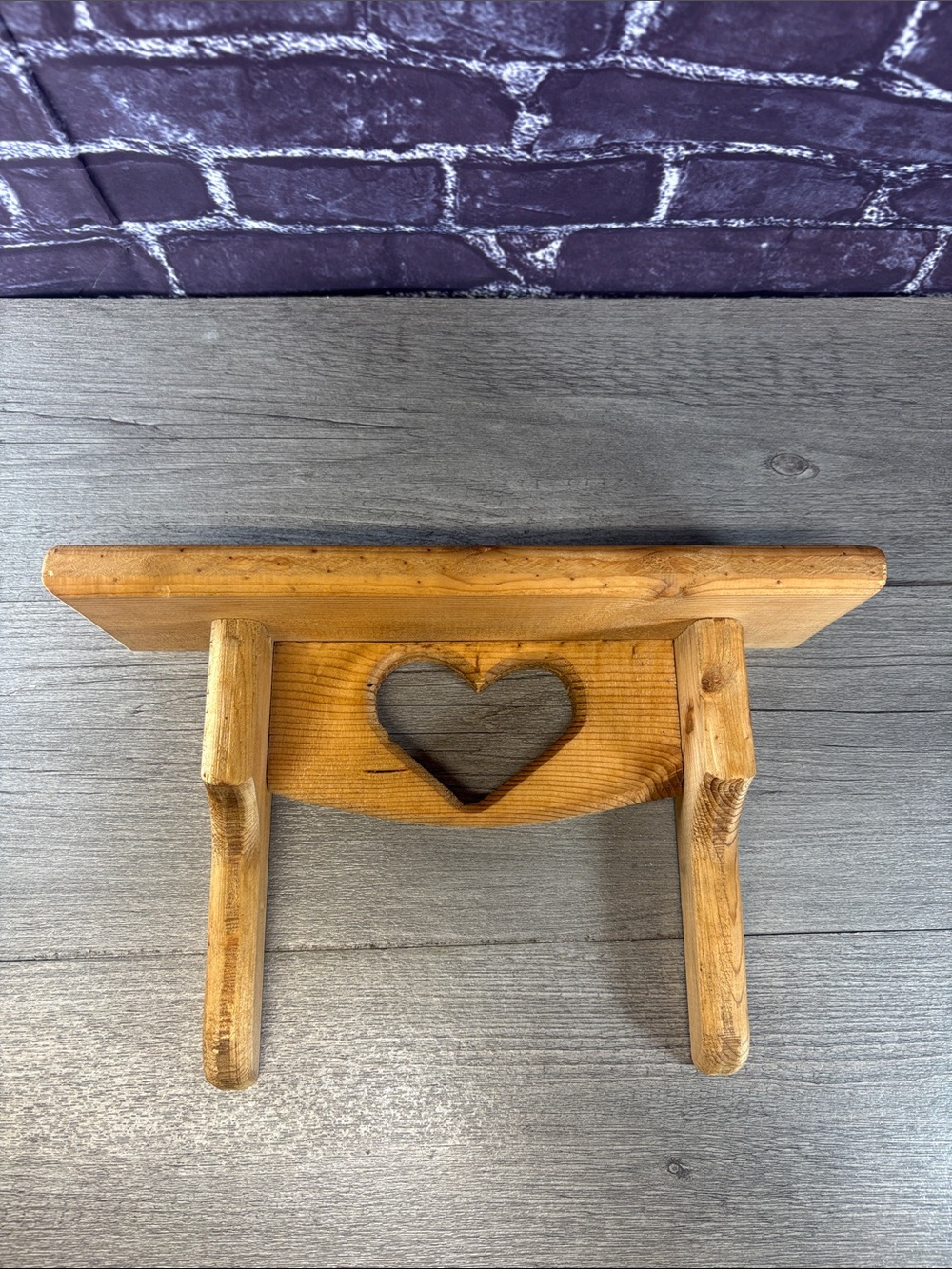 Vintage Wooden Heart Shelf